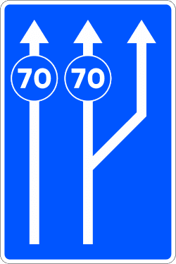 S-50c - Lanes Reserved According to the Signed Speed road sign