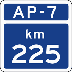 S-570a - Kilometer marker on toll highway road sign