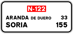 S-600 - Confirmation of towns on a conventional road route road sign
