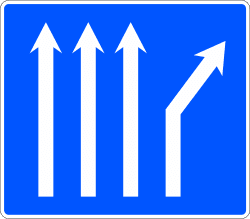 S-62b - Right Fork on a Four-lane Roadway road sign