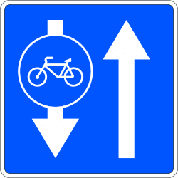 S-66 - Contraflow Cycle Lane road sign