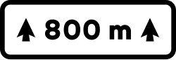 S-810 - Length of the dangerous section or subject to prescription road sign