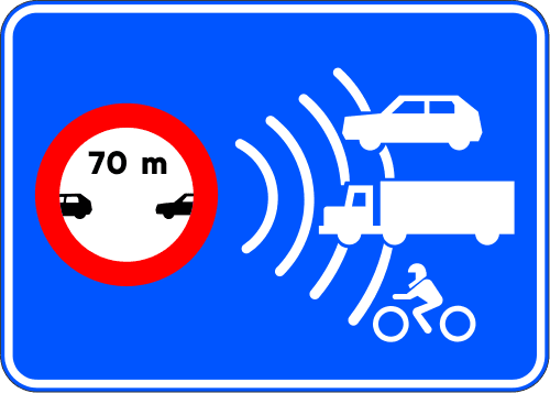 S-991f - Minimum Separation Enforcement on a Motorway or Dual Carriageway road sign