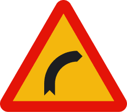 TP-13a - Dangerous curve to the right road sign