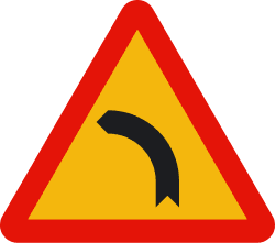 TP-13b - Dangerous curve to the left road sign