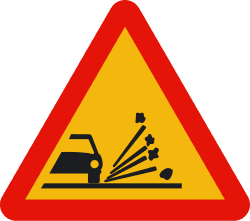 TP-28 - Gravel projection road sign