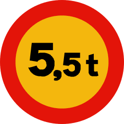 TR-201 - Weight limitation road sign