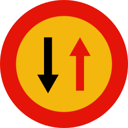 TR-5 - Give way to oncoming traffic road sign