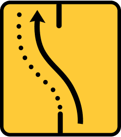 TS-60 - Detour of one lane onto the opposite road road sign