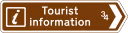 Direction and distance to a Tourist Information point or centre road sign from Great Britain