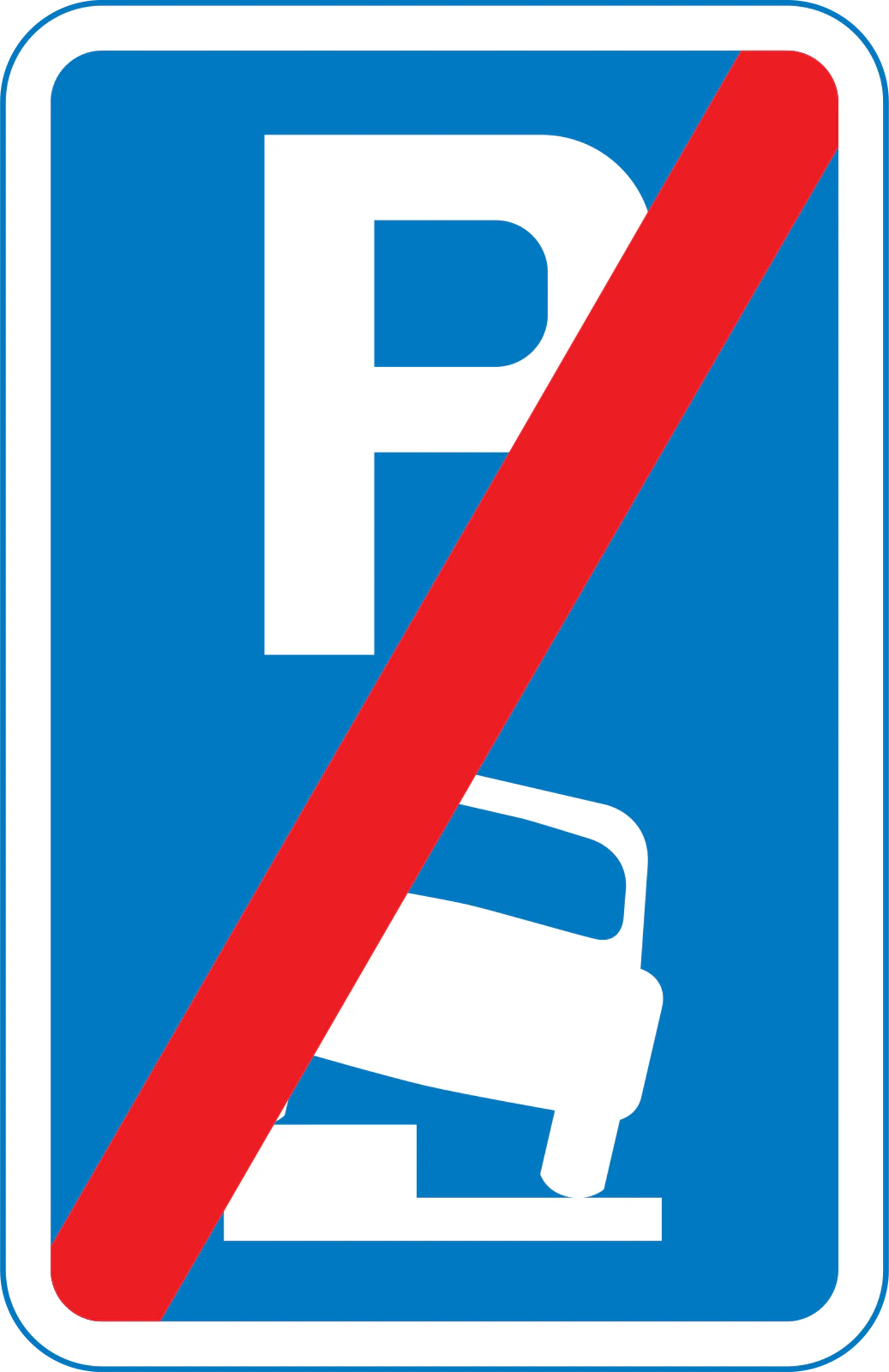667.2 - End of partial verge or footway parking area road sign