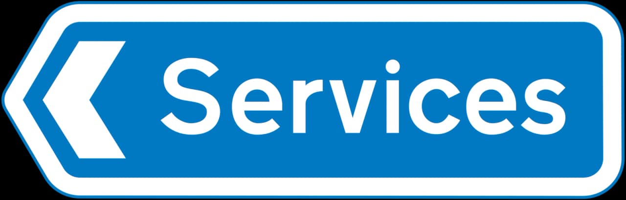 2921 - Entrance to a motorway service area road sign