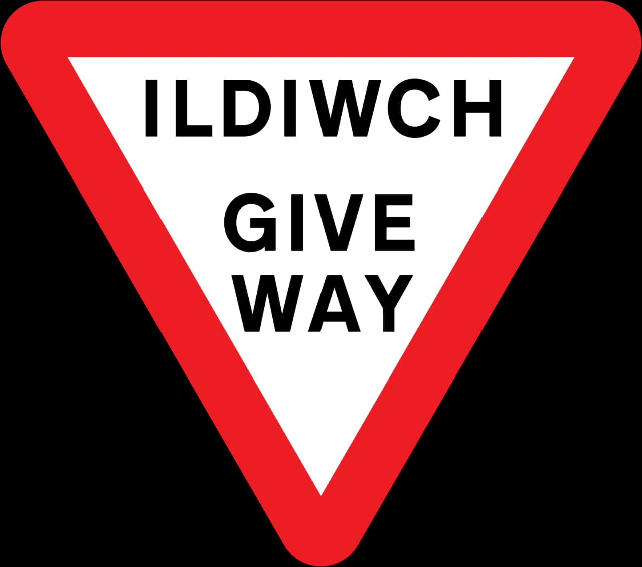 602-WLS - Give way to traffic on the major road (English and Welsh Language) road sign