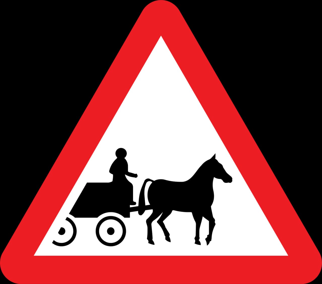550.2 - Horse-drawn vehicles likely to be in the road road sign