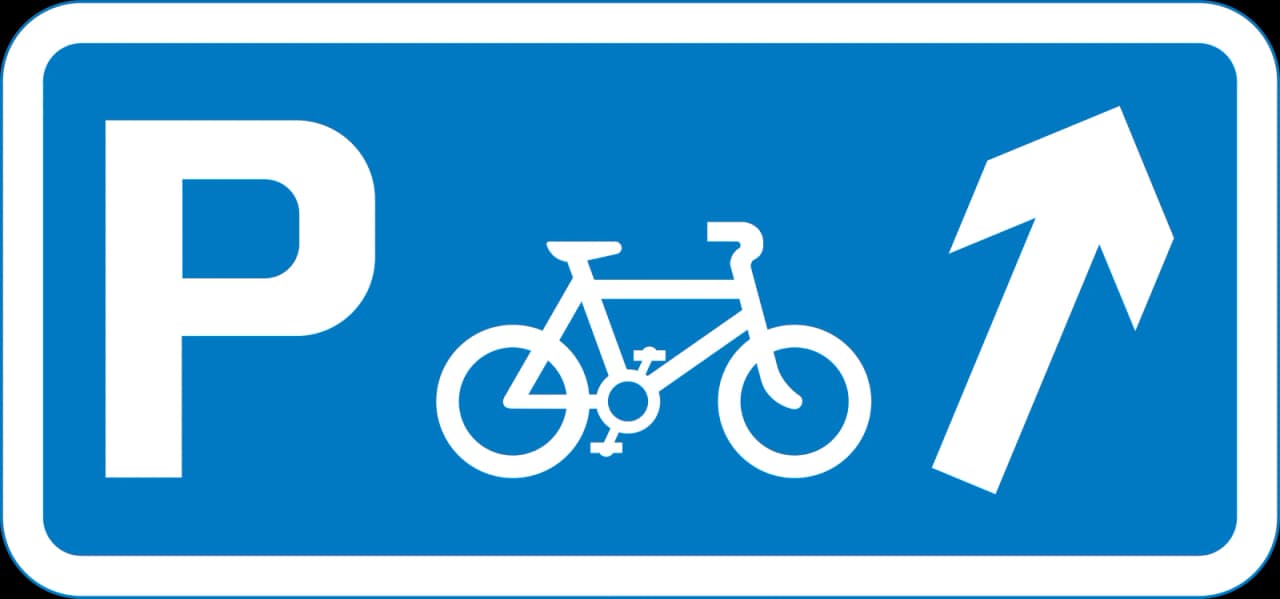 2603 - Panneau routier Carrefour menant à une aire de stationnement pour cycles