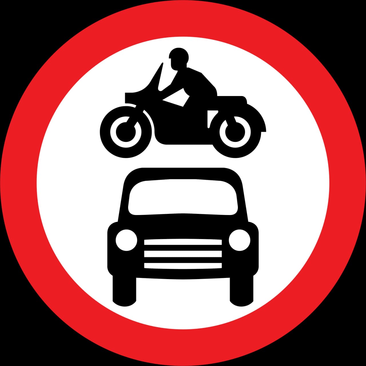 619 - Motor vehicles prohibited road sign