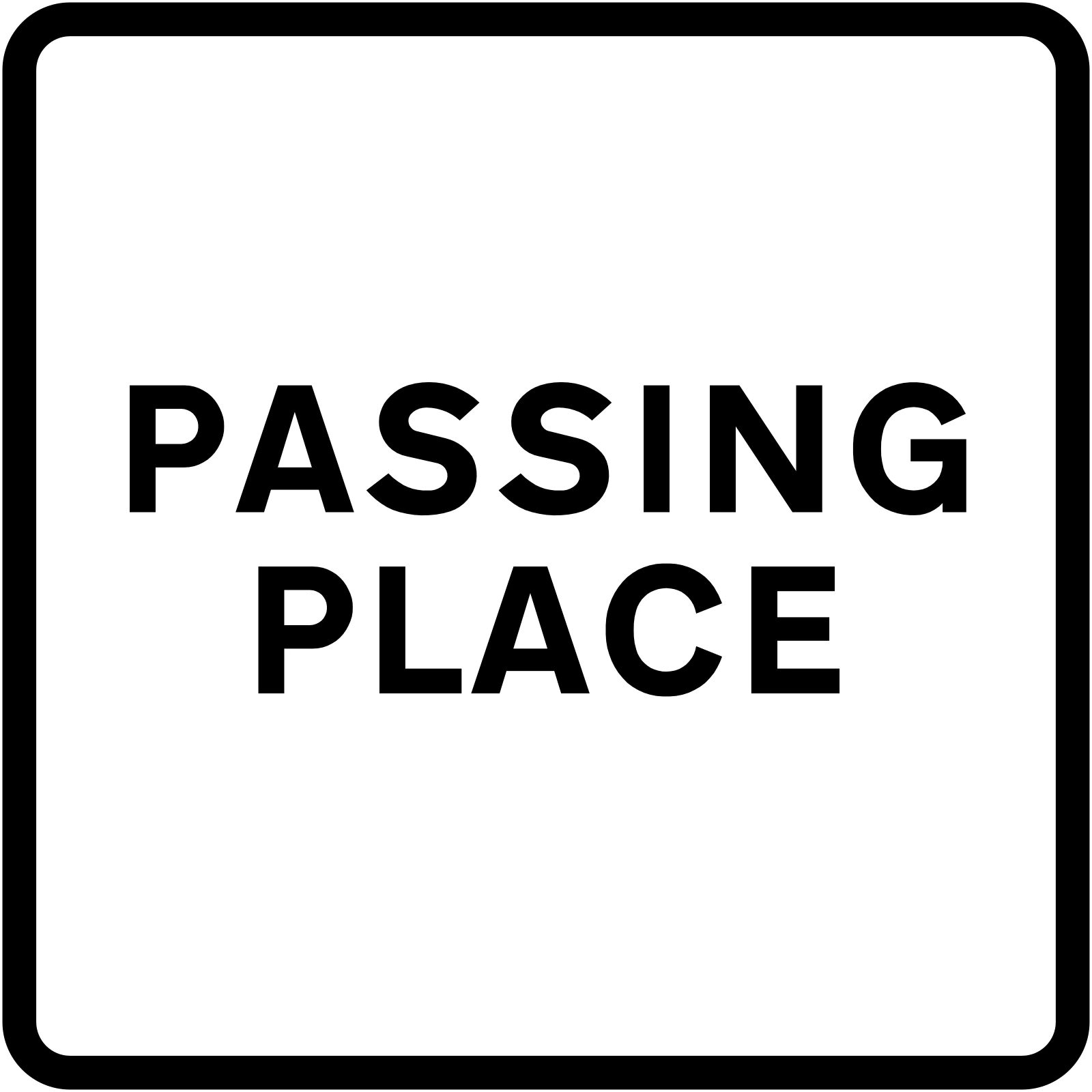 822 - Passing place on a narrow road road sign