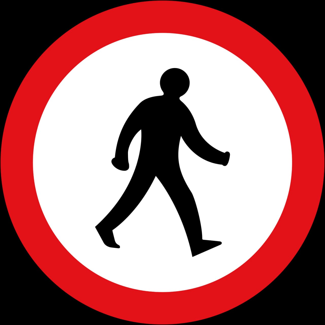 625.1 - Pedestrians prohibited road sign