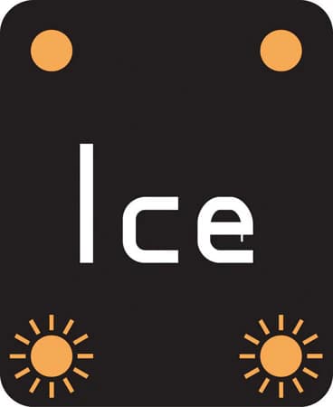 6006.8 - Risk of Ice ahead. Proceed with caution road sign