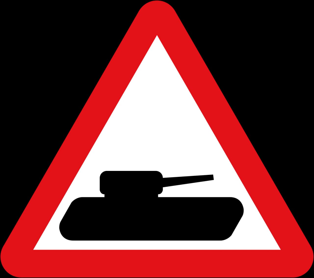 582 - Slow-moving military vehicles likely to be in or crossing the road road sign