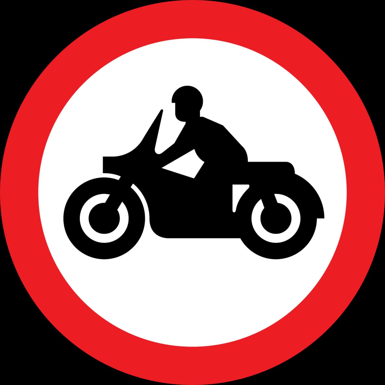 619.2 - Solo motorcycles prohibited road sign