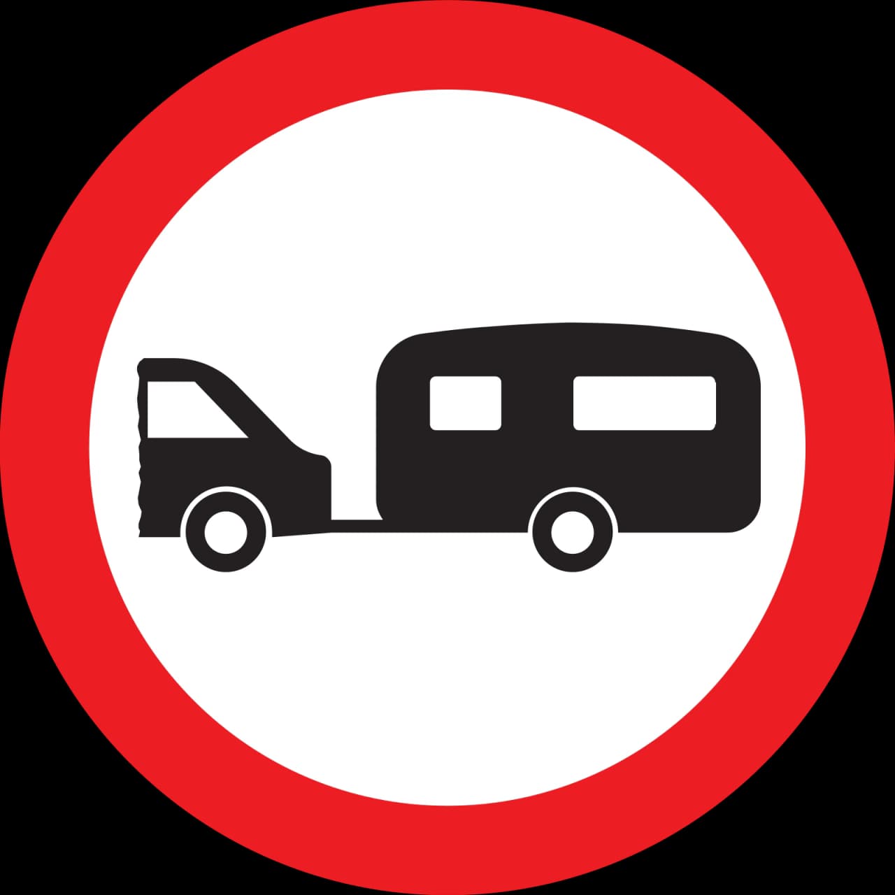 622.7 - Towed caravans prohibited road sign
