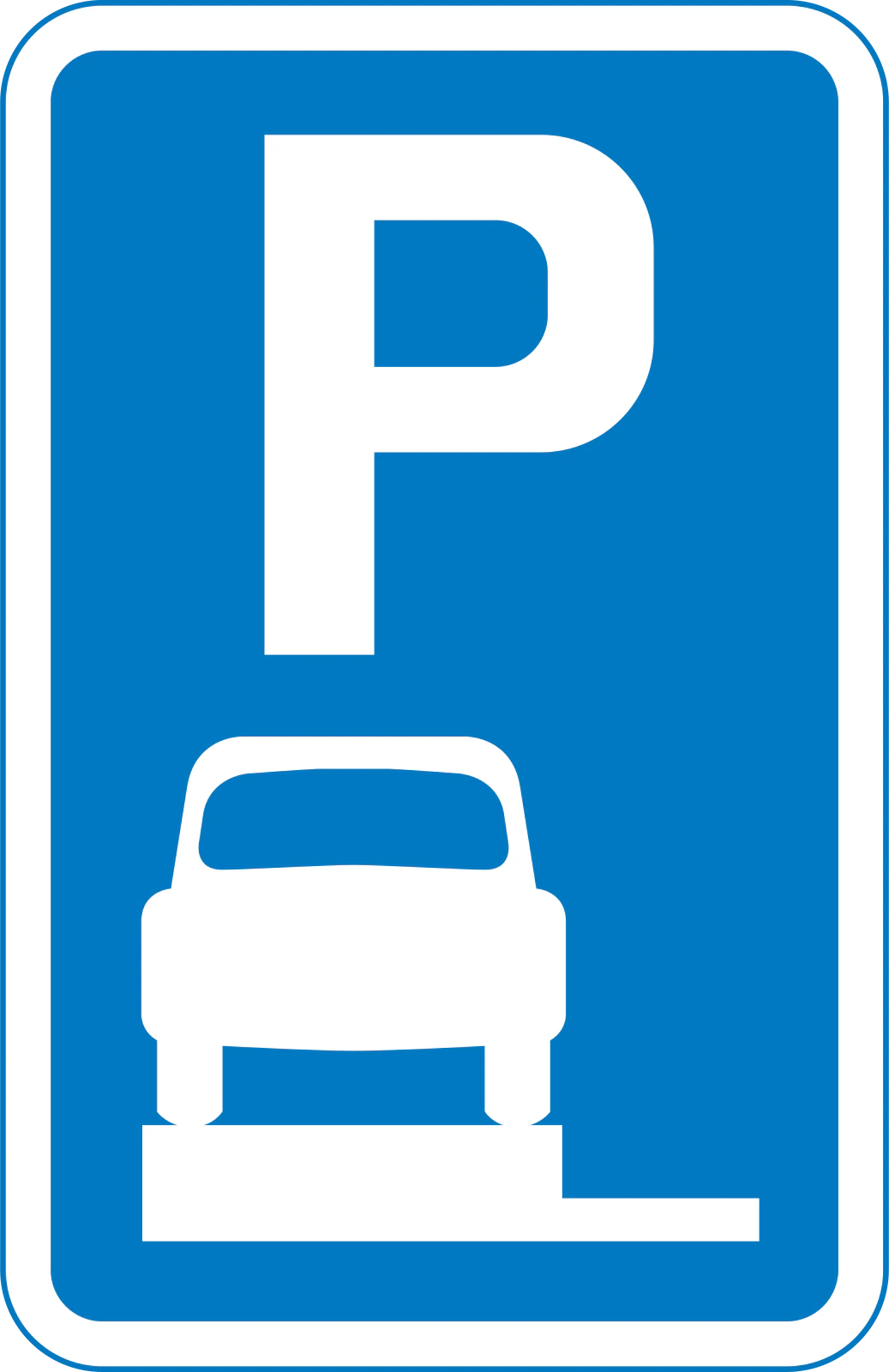 668 - Vehicles may be parked wholly on the verge or footway road sign