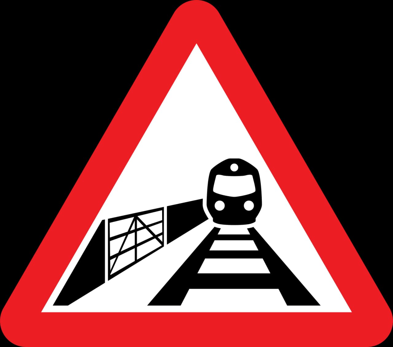 level-crossing-user-operated-gate - Señal de advertencia de paso a nivel con barrera operada por el usuario señal de tráfico