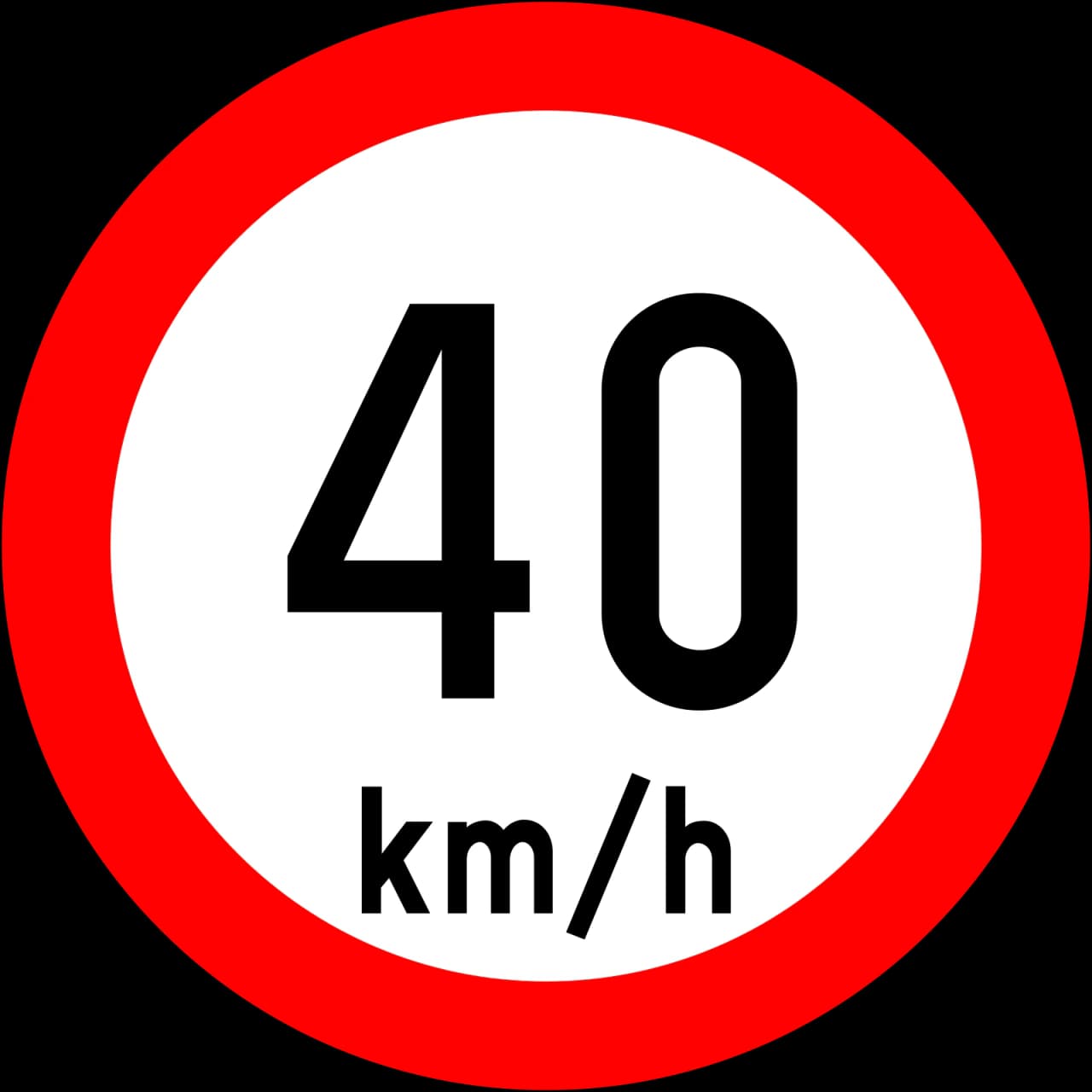 RUS-064 - Ograniczenie prędkości (40 km/h) znak drogowy