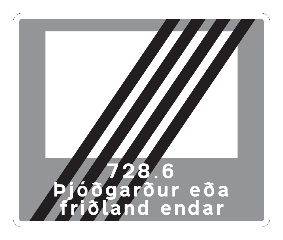 728.6 - National Park Or Nature Reserve Ends Text road sign