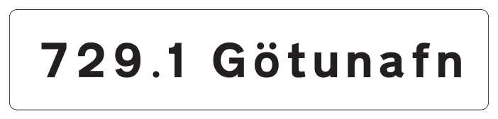 729.1 - Text Panel for Street Name Sign road sign
