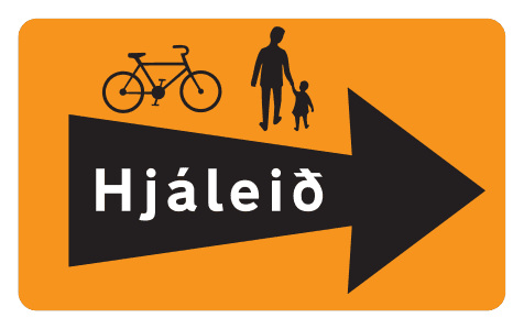 650F.62 - Pedestrian and Cycle Detour Arrow road sign