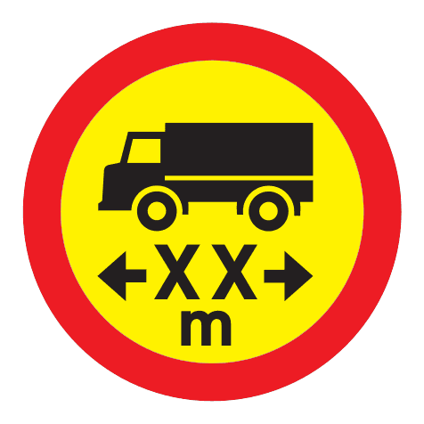 316 - Limited Vehicle Length, Number Varies road sign
