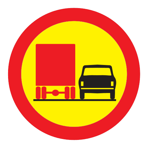 335 - Overtaking Of Trucks Is Prohibited road sign