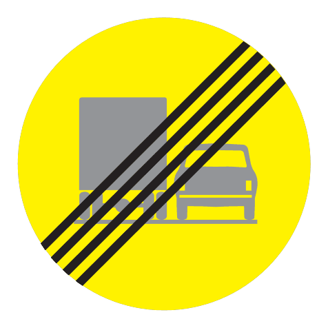 337 - Ban On Truck Overtaking Lifted road sign