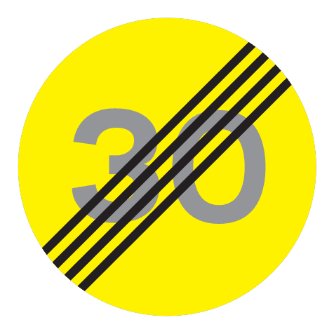 364.30 - End of Special Speed Limit road sign
