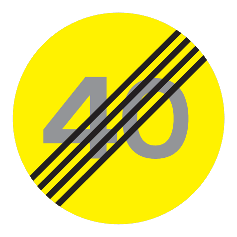 364.40 - End of Special Speed Limit road sign