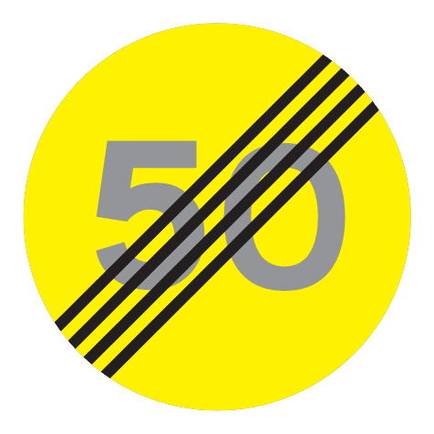 364.50 - End of Special Speed Limit road sign