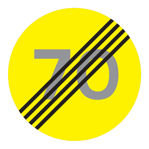 364.70 - End of Special Speed Limit road sign