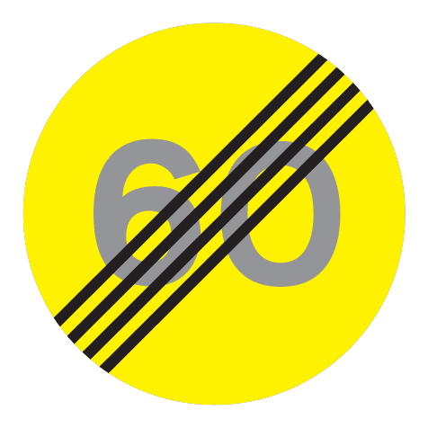 364 - End of Special Speed Limit road sign
