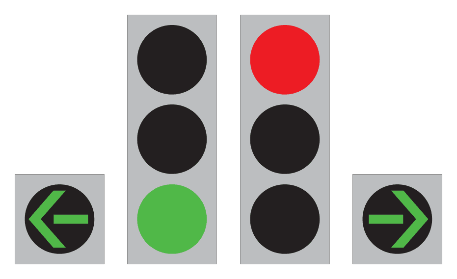 1182b - Arrow Traffic Signal (Red/Green) road sign