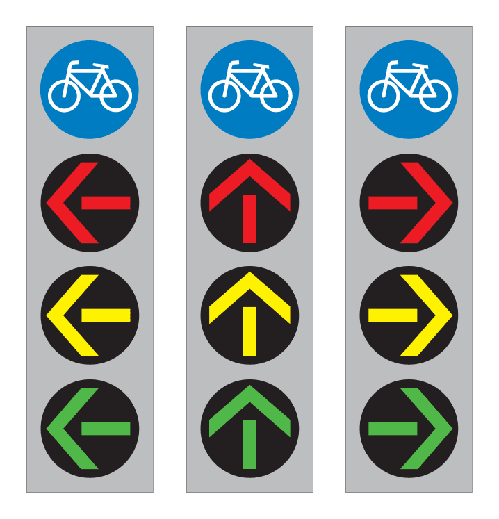 1184b - Cyclist Direction Signal road sign