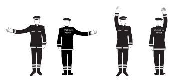 umferdarstjorn-logreglu-allir - Police Traffic Control - All Directions road sign
