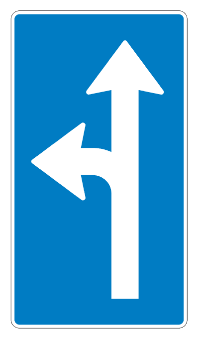 500.50.hv_-1 - Lane-Use Sign - Straight Ahead or Left road sign