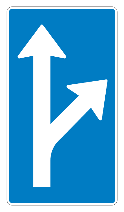500.50.ih_-1 - Lane-Use Sign - Straight Ahead or Bear Right road sign