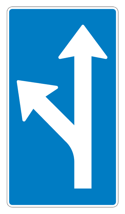 500.50.iv_-1 - Lane-Use Sign - Straight Ahead or Bear Left road sign