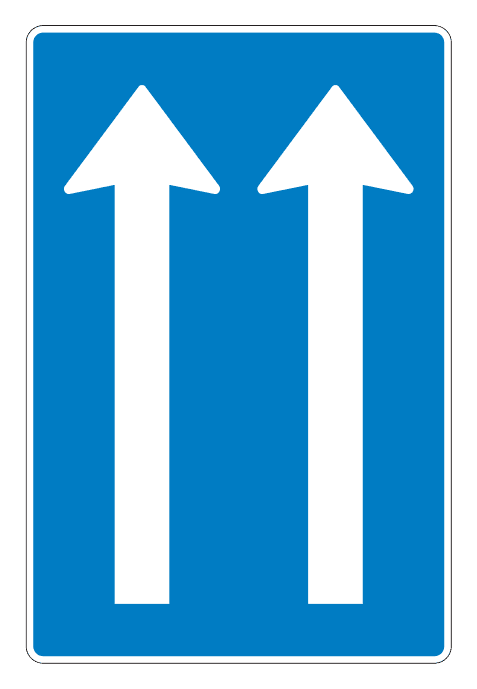 500.60.aa_-1 - Overhead Lane-Use Sign - Two Lanes Straight Ahead road sign