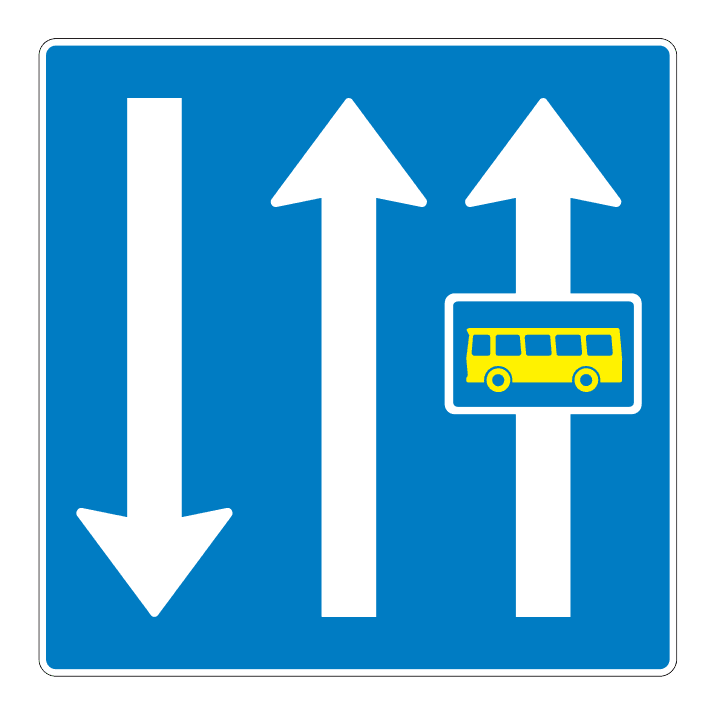 500i - Special Lane Marking 500i road sign
