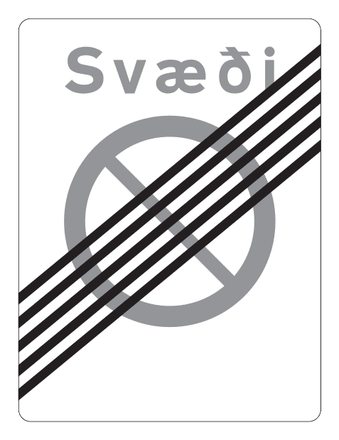 573 - Areas Where Permission To Park Vehicles Is Restricted Ends road sign