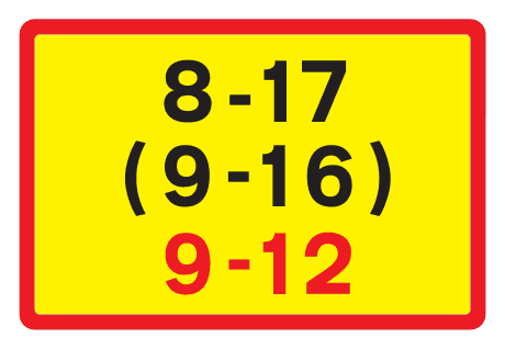 806.1 - Time Period Plate road sign